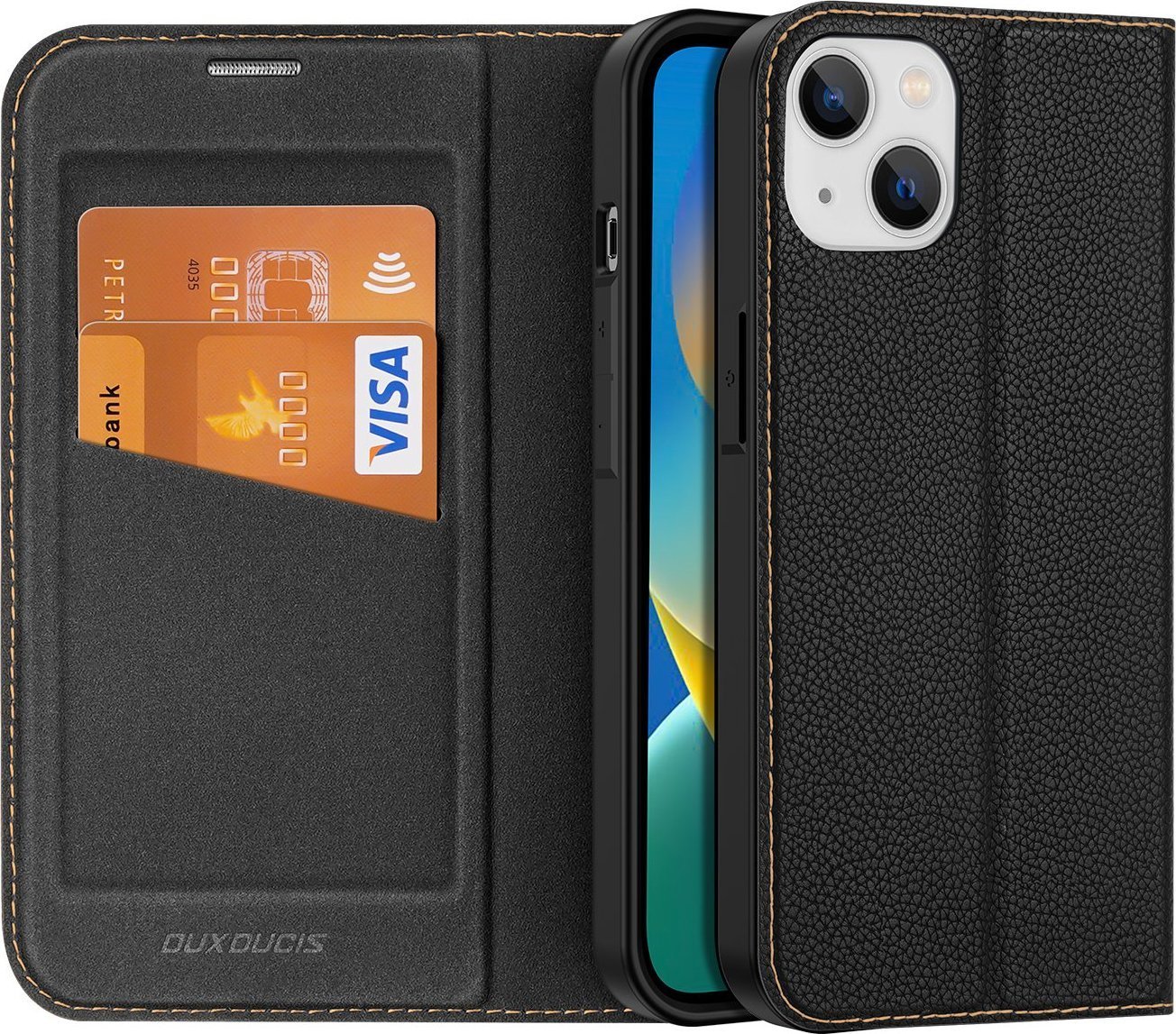 Dux Ducis Husa Dux Ducis Skin X2 pentru iPhone 14 Plus husa cu clapeta magnetica neagra