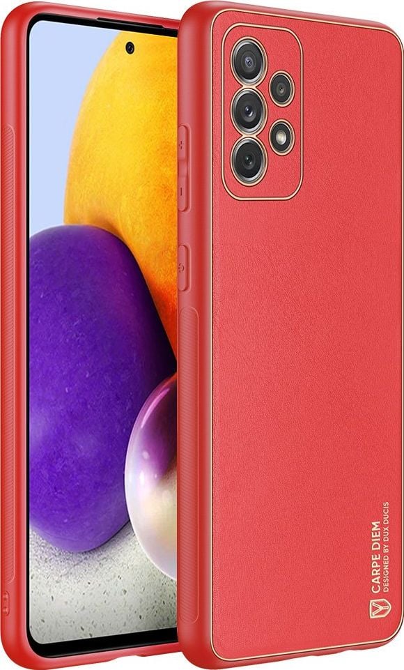 Dux Ducis Husa eleganta Dux Ducis Yolo din piele ecologica pentru Samsung Galaxy A72 4G rosie