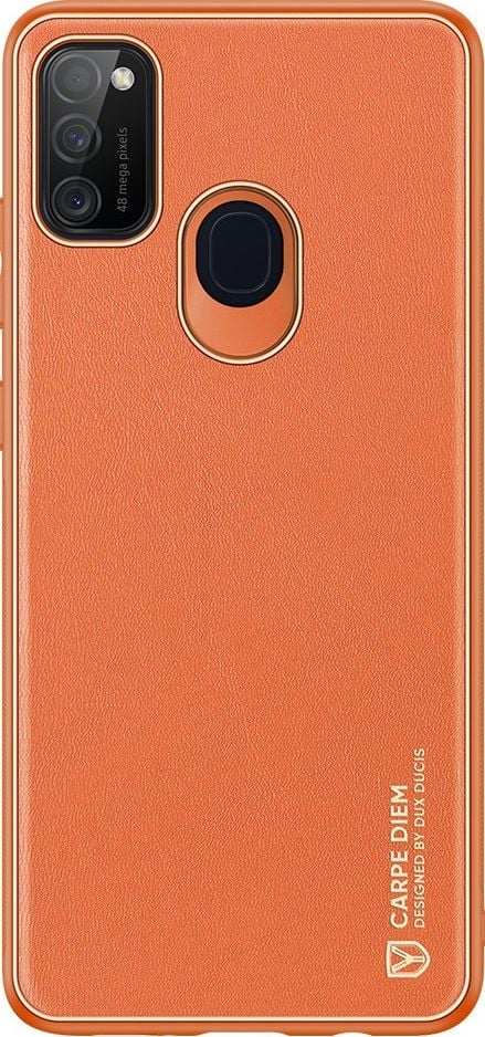 Dux Ducis Husa eleganta Dux Ducis Yolo din piele ecologica pentru Samsung Galaxy M30s portocaliu