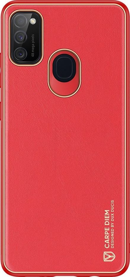 Dux Ducis Husa eleganta Dux Ducis Yolo din piele ecologica pentru Samsung Galaxy M30s rosie