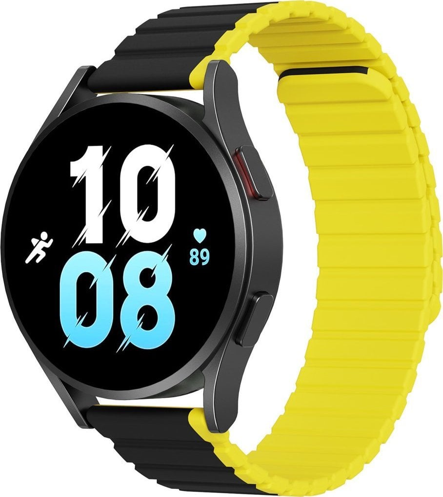 DUXDUCIS Curea magnetică Curea Dux Ducis (versiunea 22mm LD) Samsung Galaxy Watch 3 45mm/S3/Huawei Watch Ultimate/GT3 SE 46mm negru și galben