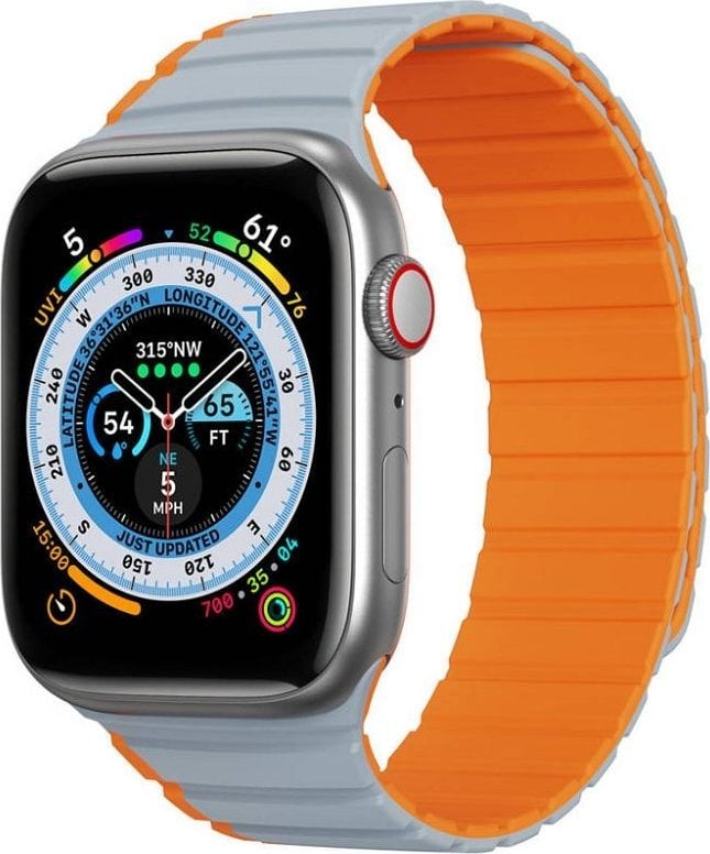 DUXDUCIS Pasek magnetyczny Dux Ducis Strap (LD Version) Apple Watch 4/5/6/7/SE/8 40/41mm szaro-pomarańczowy