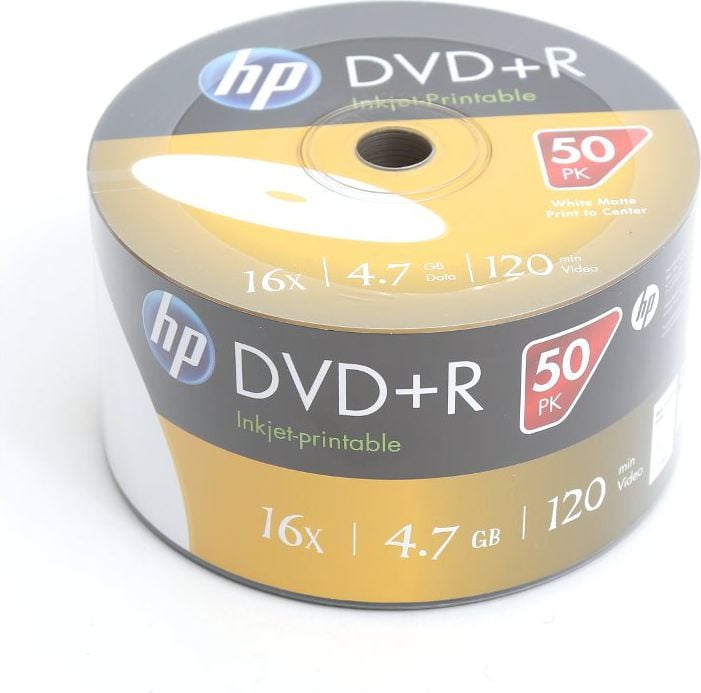 DVD + R 4.7GB 16X ALB FF printabile, 50 buc.