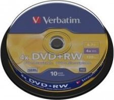 DVD + RW 4x Verbatim 4.7GB Matt Silver (tort 10)