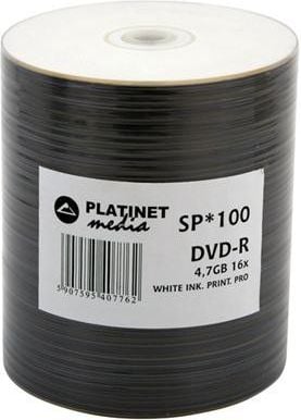 DVD-R, 4.7Gb, 16X , Printabile Glossy, Platinet , set 100 buc- PMDPG16-