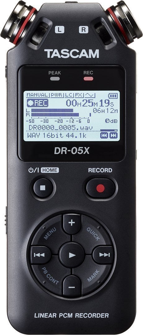 Reportofoane - Dyktafon Tascam Tascam DR-05X - Przenośny rejestrator cyfrowy z interfejsem USB, zapis na karcie pamięci microSD