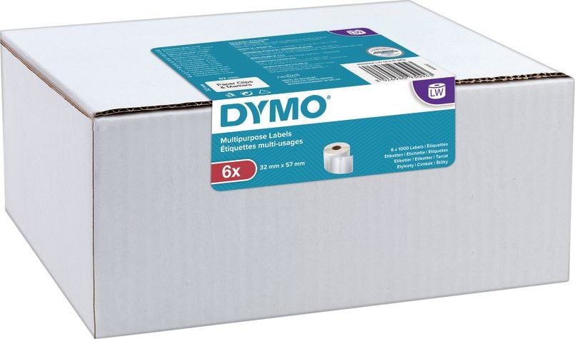 Benzi etichete - Dymo Dymo Universal Lables 32 x 57 mm alb 6x 1000 buc.