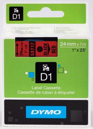 Dymo Label D1 24mmx7m negru/roșu (S0720970)
