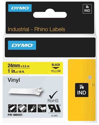 Etichetă Dymo Rhino galben 1805431 imprimeu negru