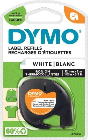 Dymo imprimanta originală etichetă bandă, DYMO S0718850, imprimarea alb-negru grund, 2m, 12mm, banda metalizată LetraTag /