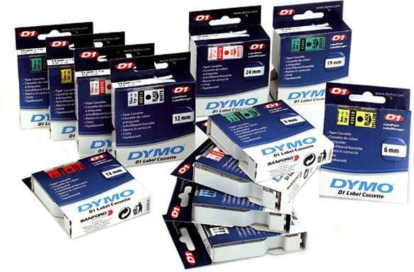 Etichete autocolante, DYMO LabelManager D1, 9mm x 7m, negru/albastru, 40916, S0720710