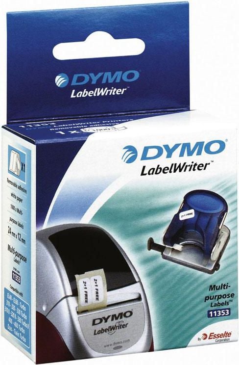 Etichete Dymo Label Writer hartie albe multifunctionale, repozitionabile 24x12mm, 1.000 buc/rola DY 11353