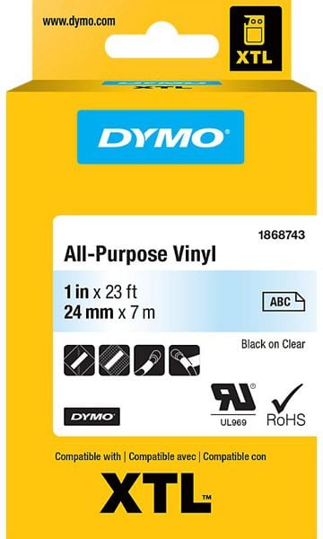 Dymo XTL 19mm x 7m Vinil negru (1868742)