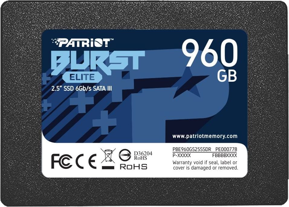Disk Data Drive SSD Patriot Burst Elite 960 GB 2.5 `SATA III (PBE960GS25SSDR)