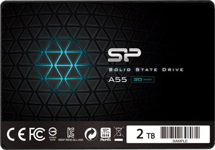 SSD Silicon power A55, 2Tb, 2.5`, Sata III, Viteza scriere 560mbps, Negru