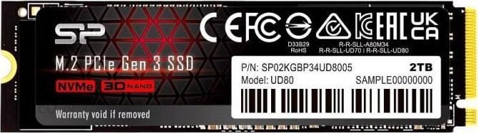 Dysk SSD Silicon Power Dysk SSD UD80 2TB PCIe M.2 2280 Gen 3x4 3400/3000 MB/s