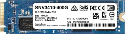 Synology SNV3410 800GB M.2 2280 PCI-E x4 Gen3 NVMe Solid State Drive (SNV3410-800G)