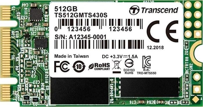 Solid State Drive (SSD) Transcend 430S 512 GB M.2 2242 SATA III (TS512GMTS430S)