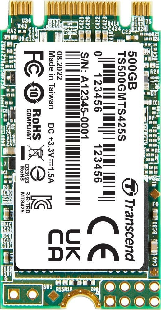 Dysk SSD Transcend SSD 500GB Transcend M.2 MTS425S (M.2 2242) 3D NAND, SATA3