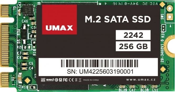 Solid State Drive SSD Umax UMM250002, M.2 2242, SATA III, 256GB