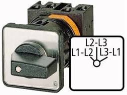 Comutator voltmetru L1-L2 / L3-L2 / L1-L3 3P Embedded T0-2-15922 20A / E (053099)
