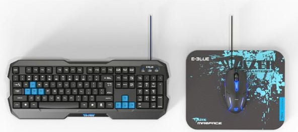 Kit tastatura + mouse + mouse pad E-Blue, 45907, Polygon, cu cablu, EN