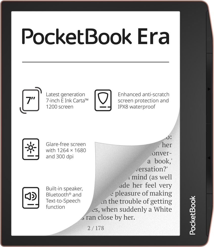 eBook Reader - eBook Reader PocketBook Era, ecran tactil 7", E Ink Carta, 300dpi, Bluetooth, SMARTlight, IPX8