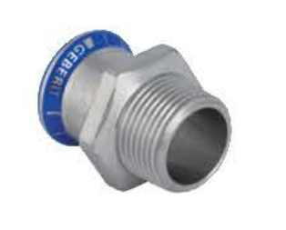 Edelstahl tranziție clip MAPRESS cu filet exterior 1.2 „- 31704