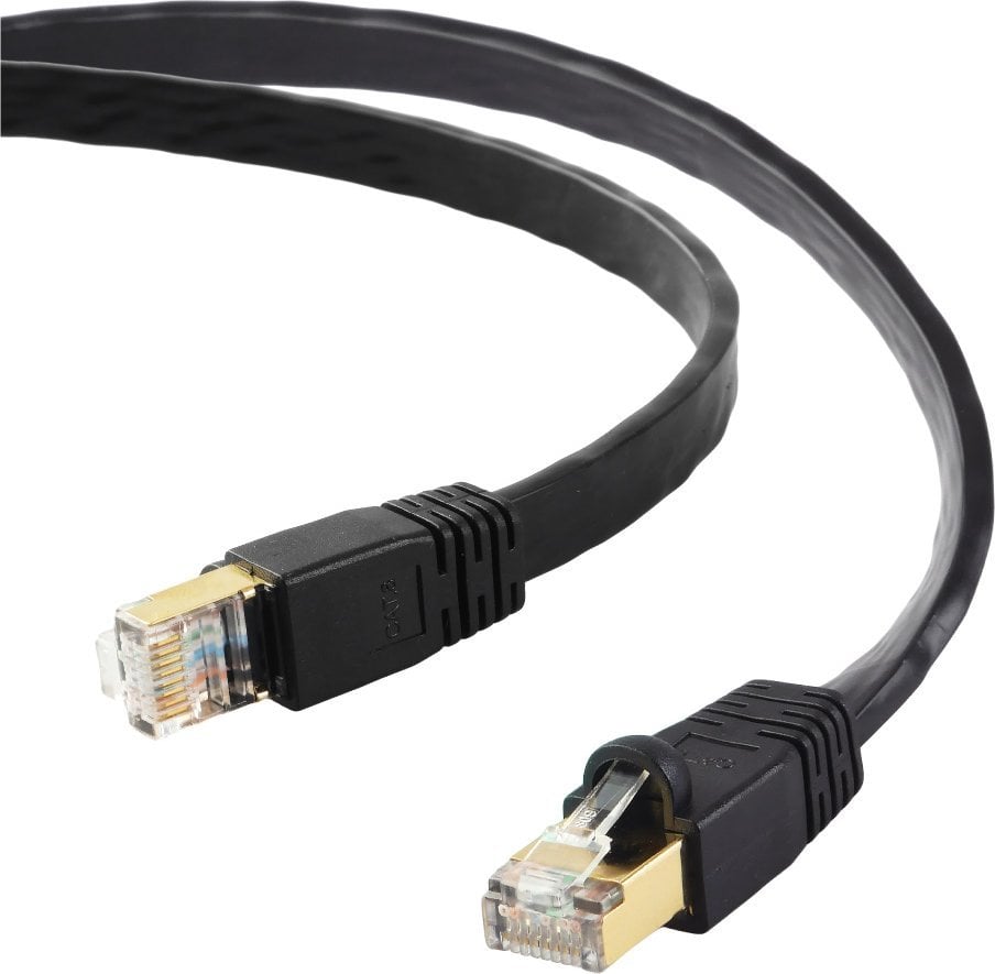 EdiMax EDIMAX CAT8 U-FTP AWG26 Cablu de corecție plat din cupru negru 3M Negru