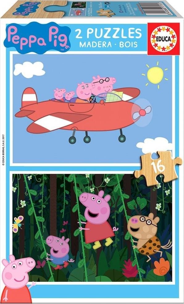Educa Puzzle 2x16 Peppa Pig (lemn) G3