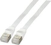 EFB Cablu plat RJ45 U / FTP, cat.6A, PVC, 2 m, alb