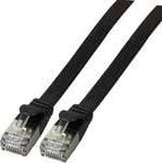 EFB Płaski kabel połączeniowy RJ45 U / FTP, kat. 6A, PVC, 0,5 m, czarny (K5545SW.0,5)