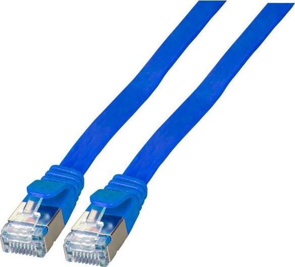 EFB Flat RJ45 U/FTP Patch Cable Cat 6A PVC 1m Albastru
