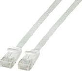 Cablu de conectare plat RJ45 U / UTP, categoria 6A, PVC, 1,5 m, alb (K8107WS.1,5)