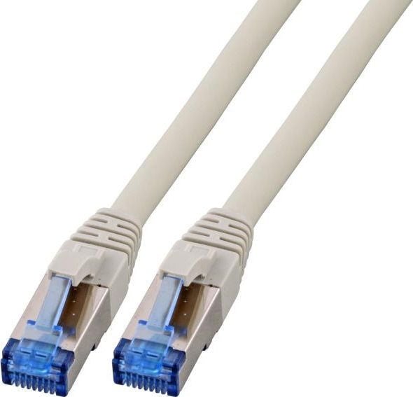 Cablu de retea din fibra optica realizat pe cablu brut , EFB Elektronik , S/FTP Cat.7 cu mufe cat6A RJ45 LSZH 3m, gri