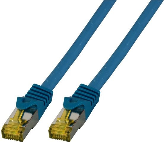 EFB Patchcord S/FTP, Cat.6A, LSZH, Cat.7, 20m (MK7001.20BL) este un cablu de conexiune cu fir ecranat cu o lungime de 20m, de tipul S/FTP, conform standardului Cat.6A. Cablul este prevazut cu o izolatie durabila, fara fum si fara halogen (LSZH) si es