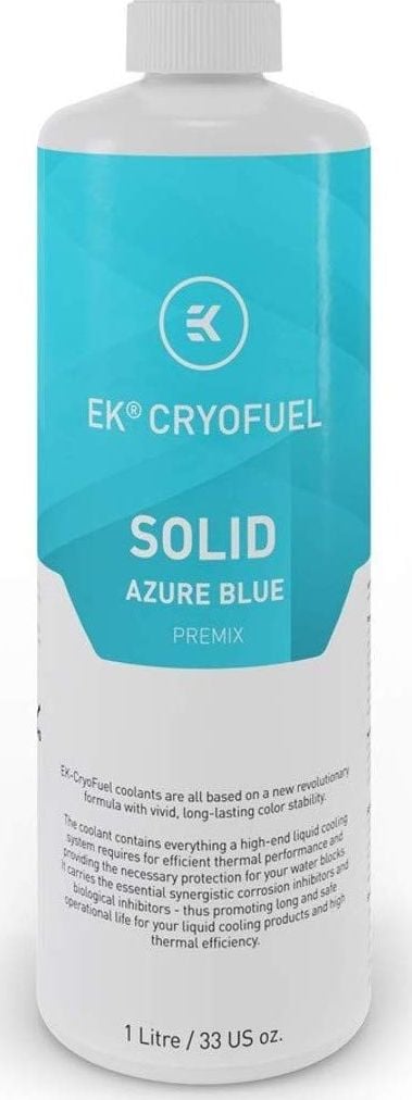 EK Water Blocks EK Water Blocks EK-CryoFuel Solid Premix, Azure Blue - 1000 ml