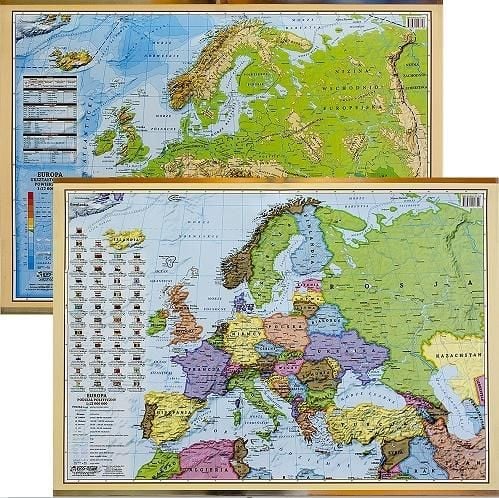EkoGraf Desk pad - Harta pol-fizică a Europei