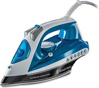 Fier de calcat Russell Hobbs Supreme Steam Pro 23971-56, Talpa ceramica, 2600 W, 0.31 l, 145 g/min, Albastru/Alb