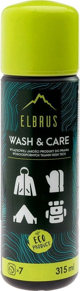 Elbrus Lichid pentru spălarea țesăturilor impermeabile într-o sticlă de 315 ml, Elbrus Wash & Care