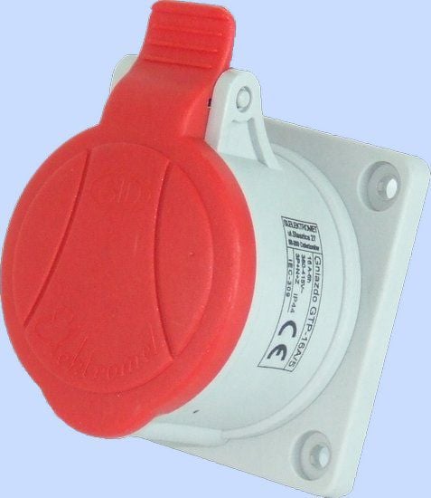 Elektromet Priză panou drept roșu 16A 4P (921831)