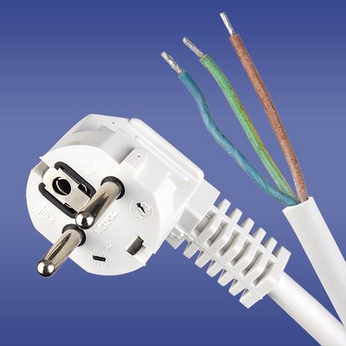 Cablu de racordare cu ștecher unghiular alb 3 x 1 mm 1,5 m (51921)