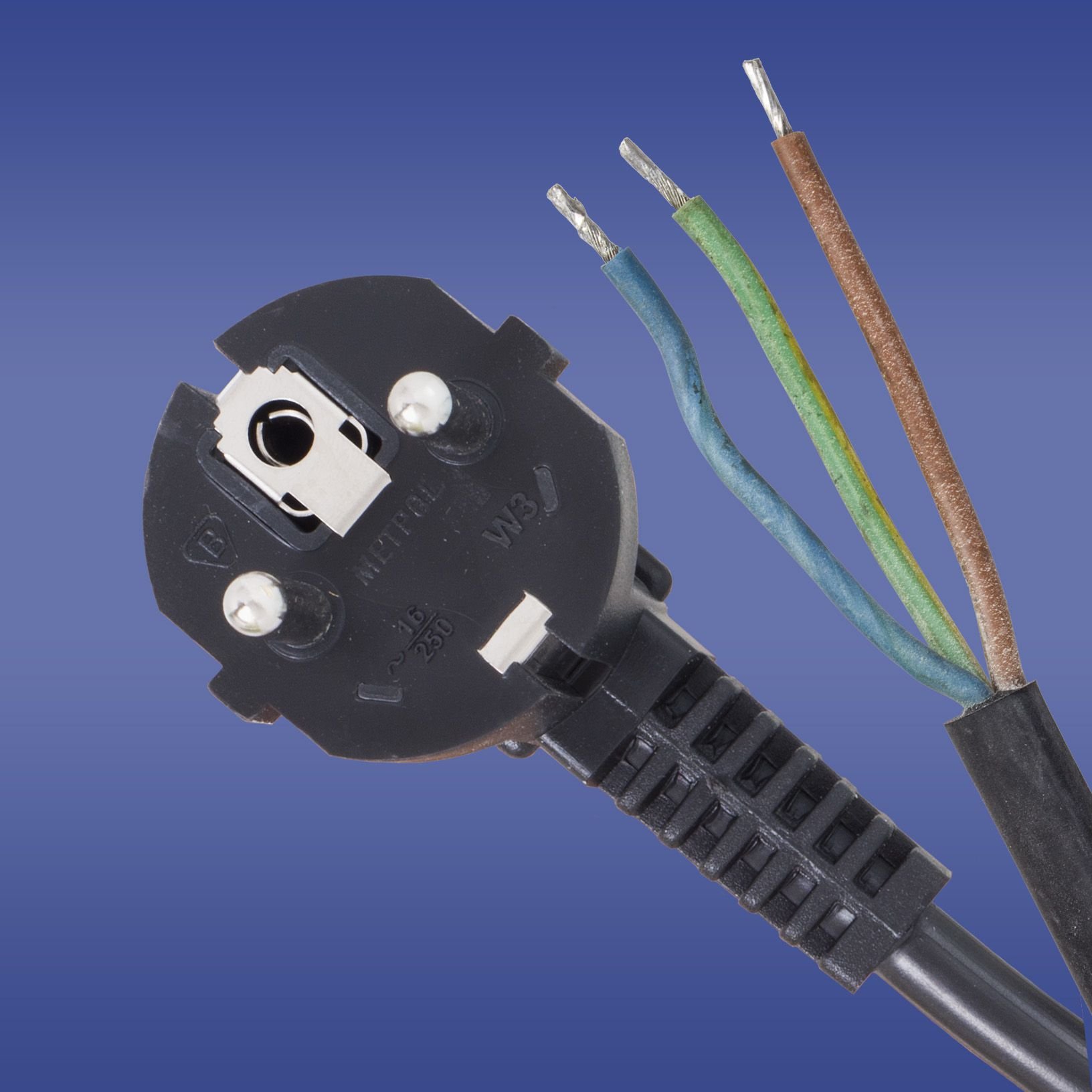 Cablu de conectare cu unghi conectați negru 3 x 1.5mm 5m (51940)