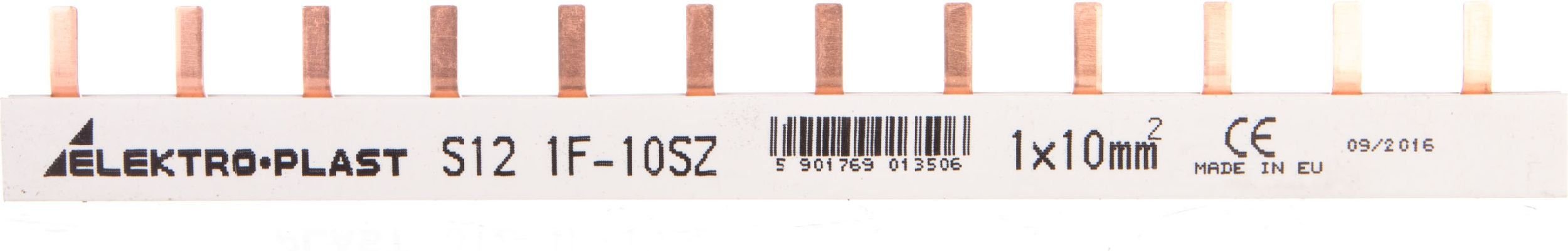 Conductor șină 1P tip pin 18 pini 63A 10mm2 IZS10 / 1F / 18 (45208)