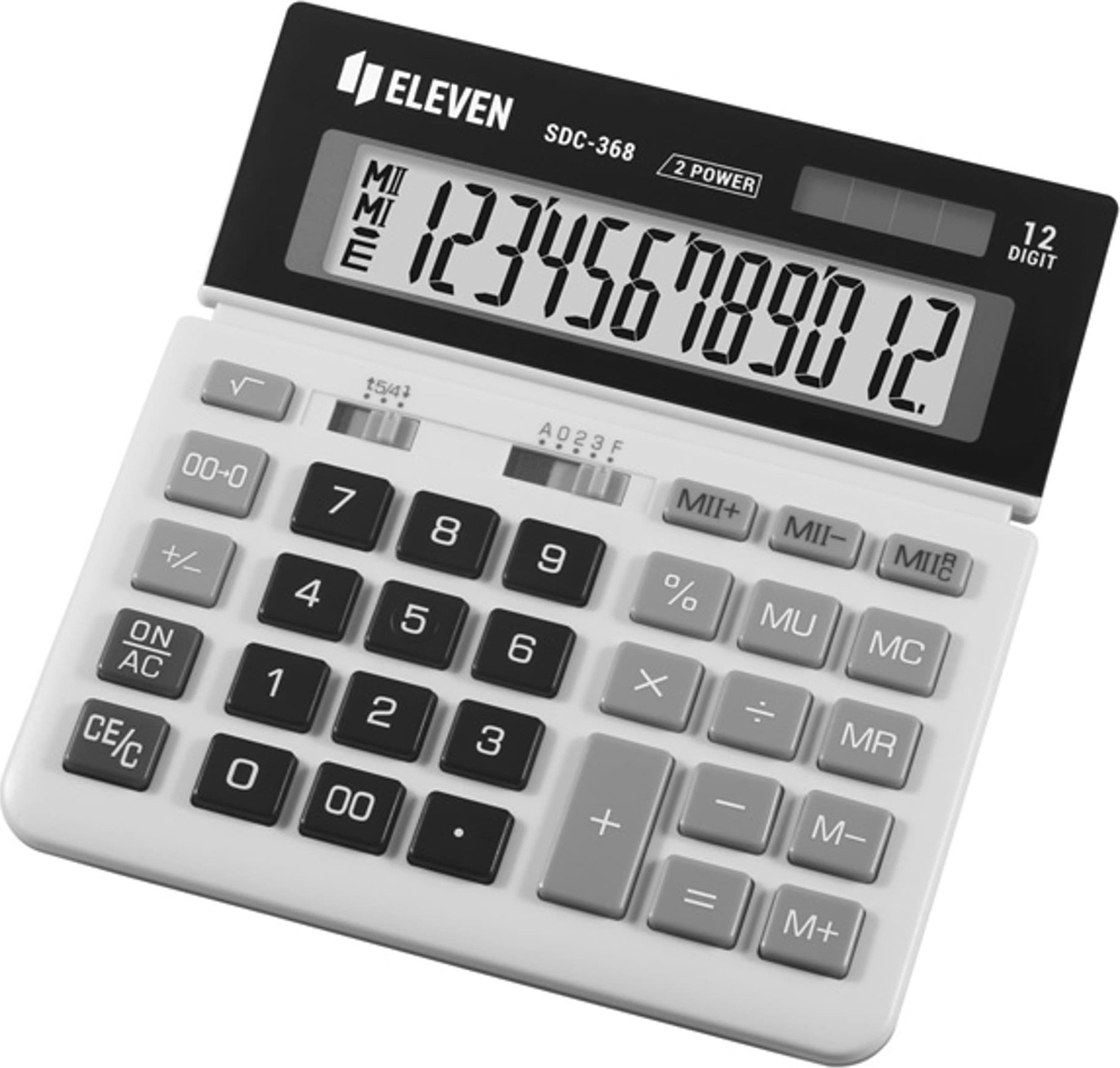 Eleven Eleven Calculator Calculator SDC368, alb și negru, desktop, 12 locuri, putere duală