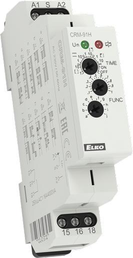 ELKOP Releu de timp 12-240 V AC DC 0,1s-10 zile 10 moduri de funcționare CRM-91H/UNI