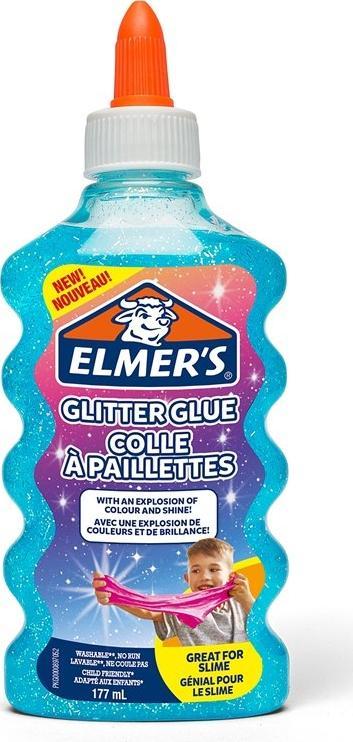 Elmers Lipici cu sclipici Elmers, albastru, lavabil și potrivit pentru copii, 177 ml, 2077252