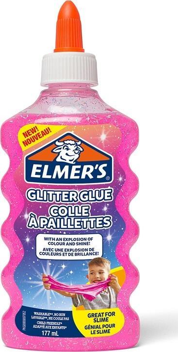 Elmers Lipici cu sclipici Elmers, roz, lavabil și potrivit pentru copii, 177 ml, 2077249