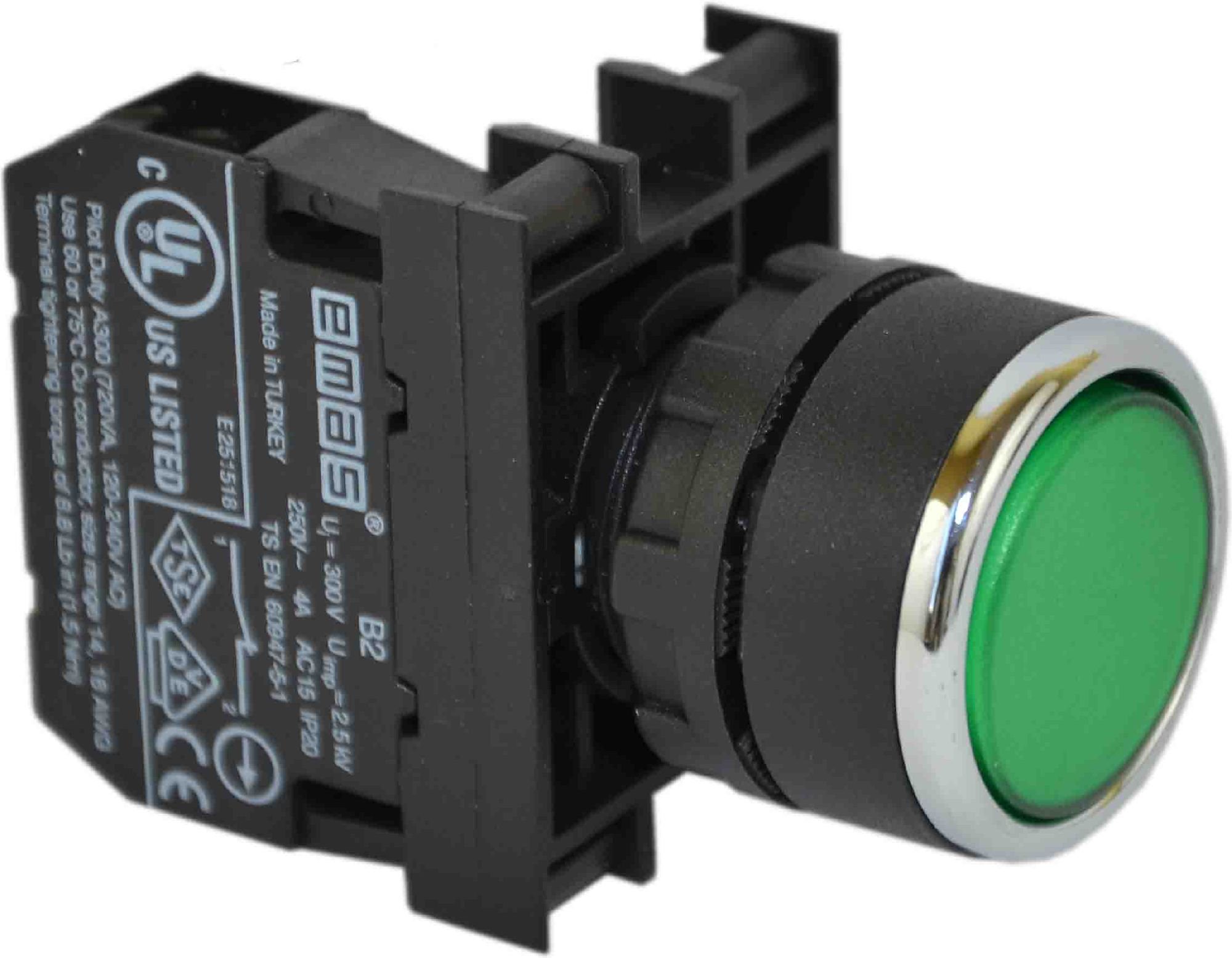 Butonul de control 1Z 1R verde (T0-B102DY)