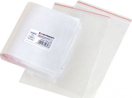 Set 100 pungi de plastic transparent cu fermoar ziplock Emerson dimensiuni 10 cm x 15 cm